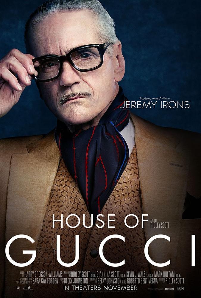 جرمی آیرونز در پوستر فیلم «خانه گوچی» (House of Gucci)